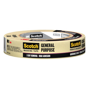 Scotch 2020-1A General Purpose Masking Tape, Beige, 0.94" x 60.1 yd