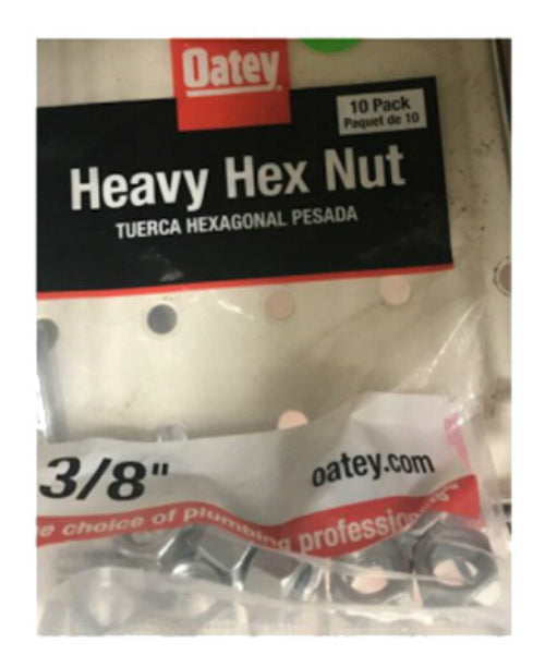 Oatey 335621 Heavy Hex Nut, 3/8", 10-Pack