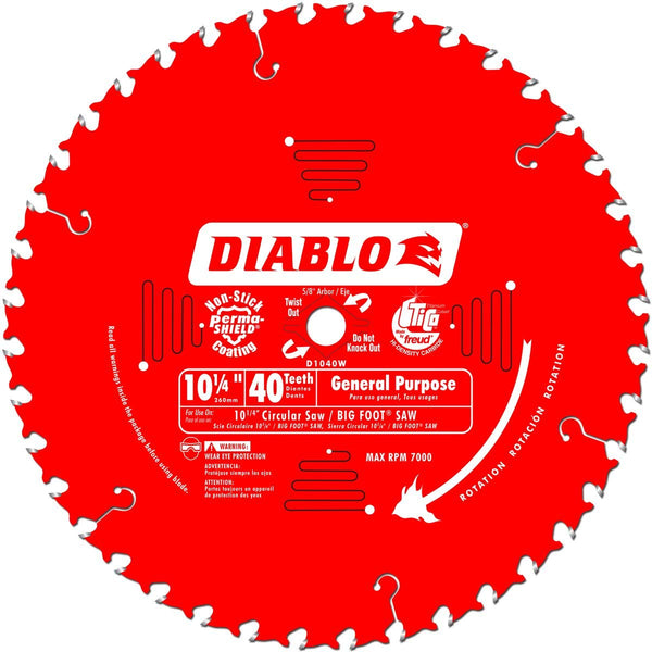 Diablo D1040W General Purpose Beam Saw Blade, 40 Tooth, 10-1/4"