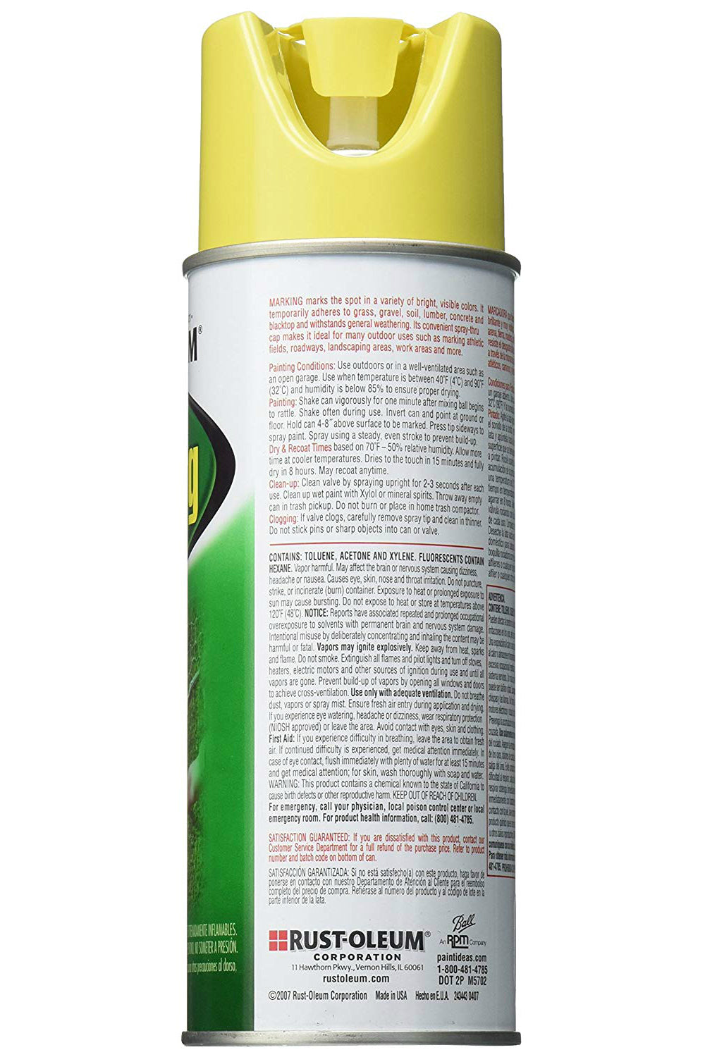 Rust-Oleum 1997830 Specialty Marking Spray Paint, Bright Yellow, 11 Oz