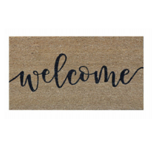 Palm Fibre PLM-31622 Welcome Cursive Coir Door Mat with Vinyl Backed, 18"x30"