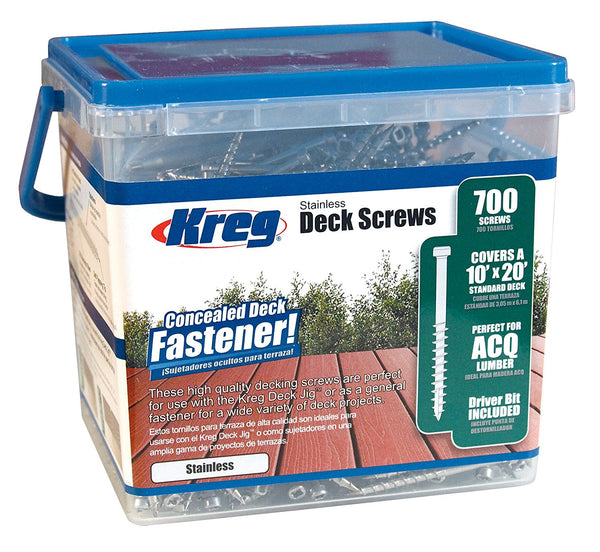 Kreg SDK-C2SS-700 Stainless Steel Deck Screw,  #8 Coarse, 2", 700-Count