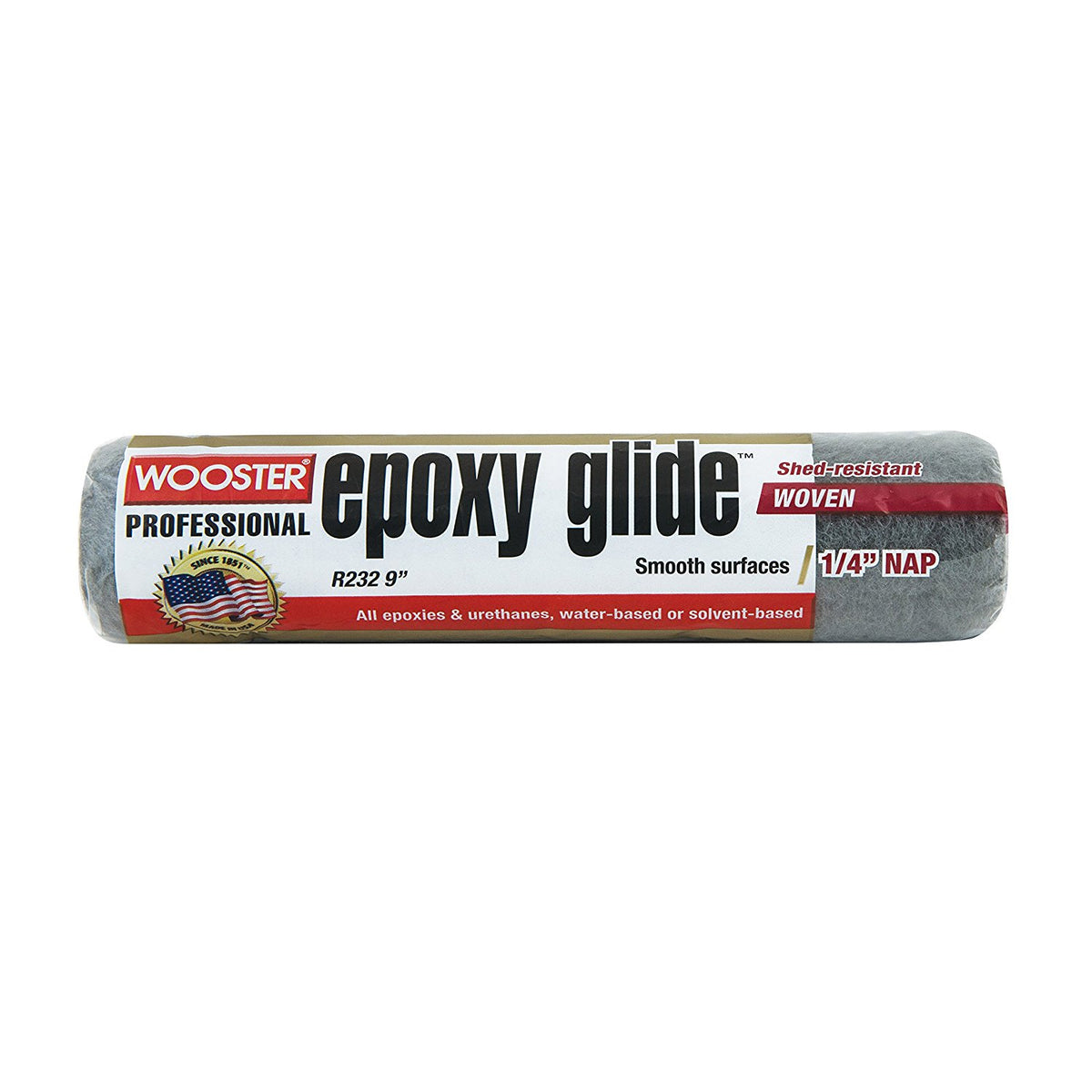 Wooster R232-9 Epoxy Glide Roller Cover, Smooth, 1/4" Nap x 9"