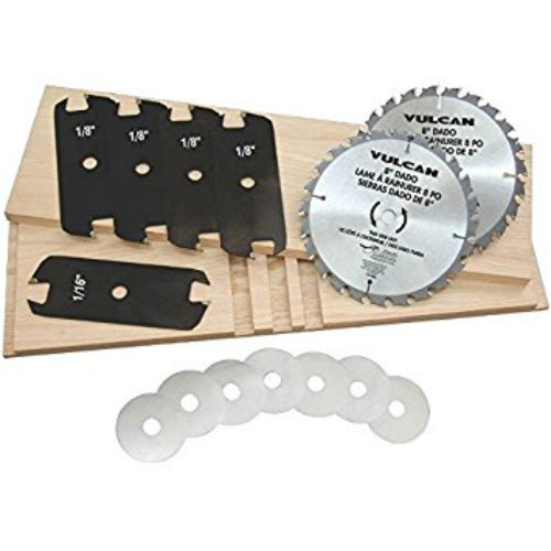 Vulcan 416371OR Carbide Stacking Dado Blade Set, 8" Dia, 24 Teeth