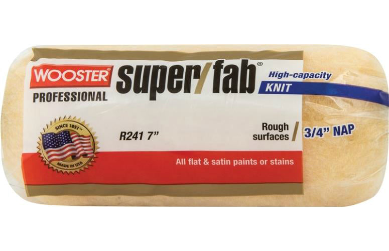 Wooster R241-7 Super/Fab Standard Rough/Semi-Rough Roller Cover, 3/4" Nap x 7"
