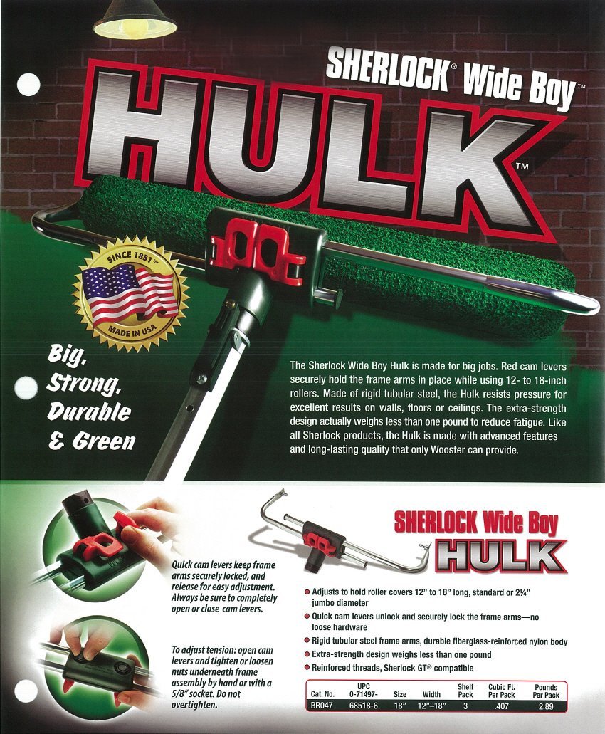 Wooster BR047-18 Sherlock Wide Boy Hulk Adjustable Roller Frame, 12" - 18"