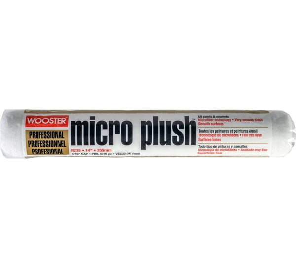 Wooster R235-14 Micro Plush Paint Roller Cover, Smooth, 5/16" Nap x 14"