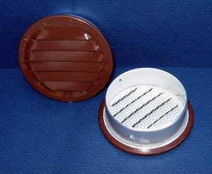 Maurice Franklin 6-RLB-100 Round Aluminum Louver with Insect Screen, Brown, 6"