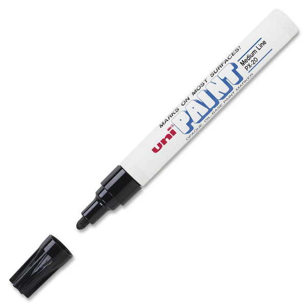 Uni-Paint 63601 Medium Point PX-20 Opaque Oil-Base Paint Marker, Black