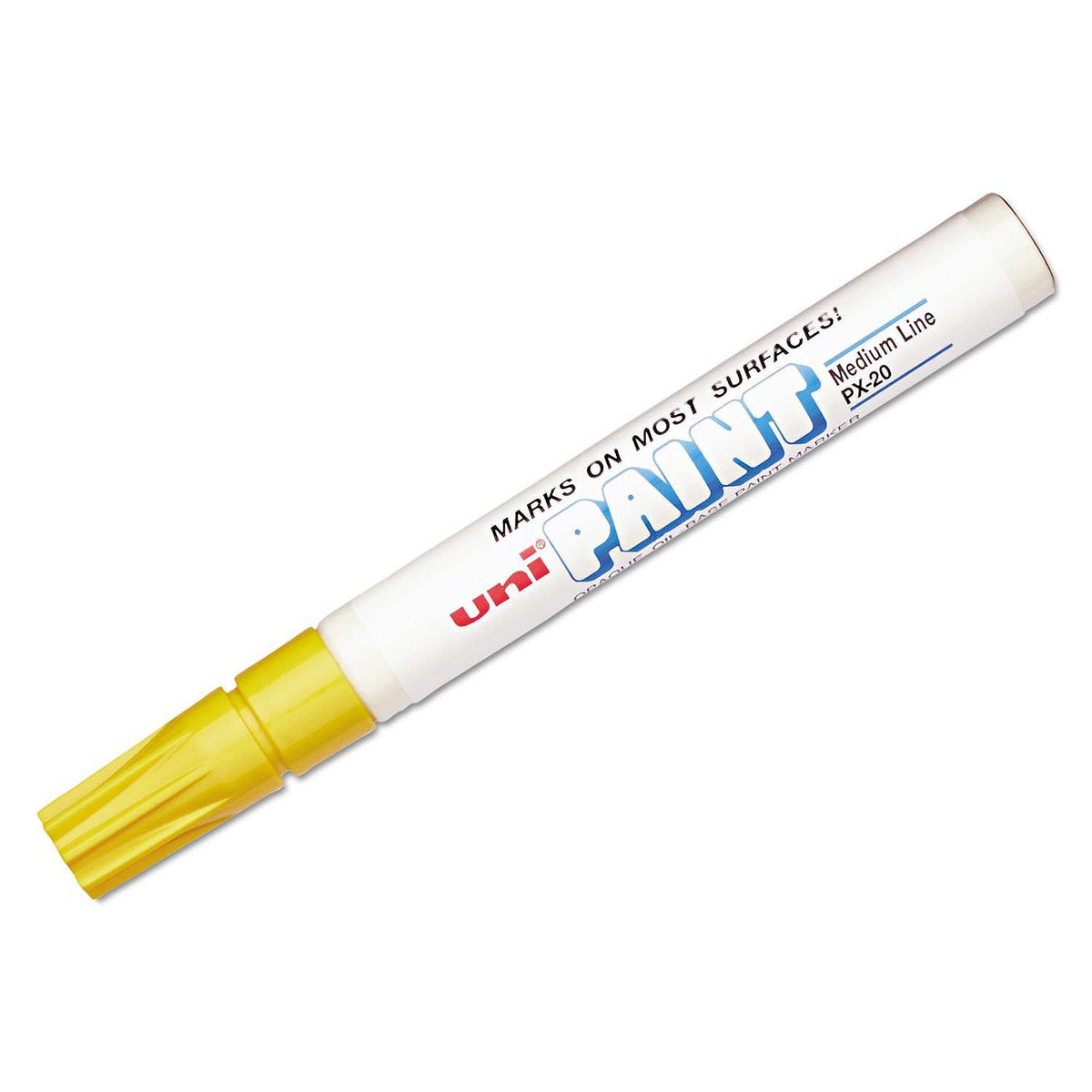 Uni-Paint 63605 Medium Point PX-20 Opaque Oil-Base Paint Marker, Yellow