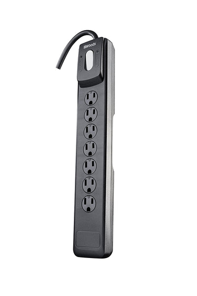 Woods 41496 7-Outlet Surge Protector with LED Indicator & 10' Cord, 1440J