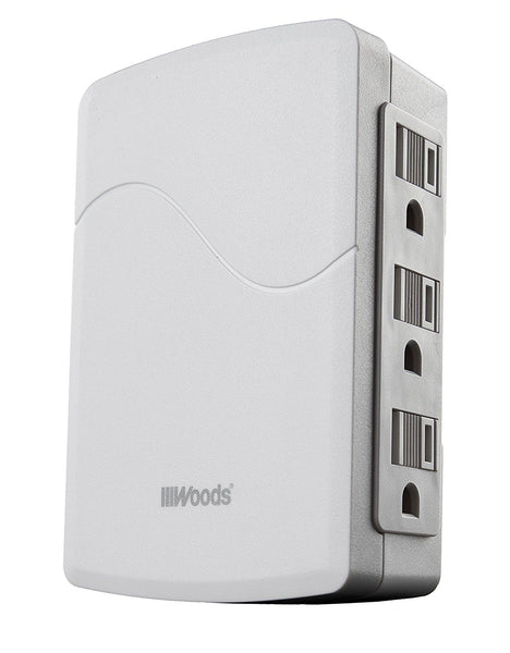 Woods 41261 USB Wall Adapter with 6-Outlets & Side Entry Design, White