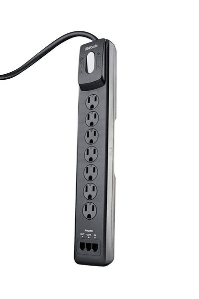 Woods 41616 7-Outlet Surge Protector with Phone/Modem Protection & 4' Cord