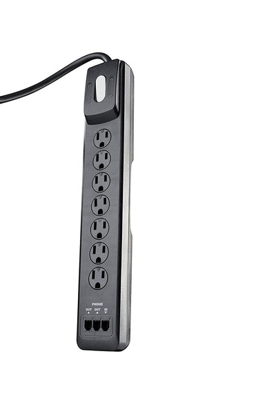 Woods 41617 7-Outlet Surge Protector w/ Coax & Phone/Modem Protection, 6' Cord