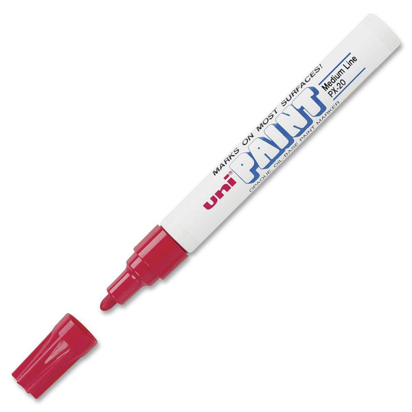 Uni-Paint 63602 Medium Point PX-20 Opaque Oil-Base Paint Marker, Red