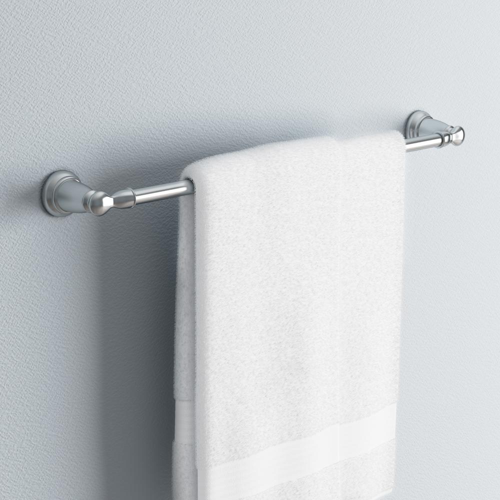 Moen Y2624CH Banbury Wall-Mount Single Spot Resist Towel Bar, Chrome, 24"