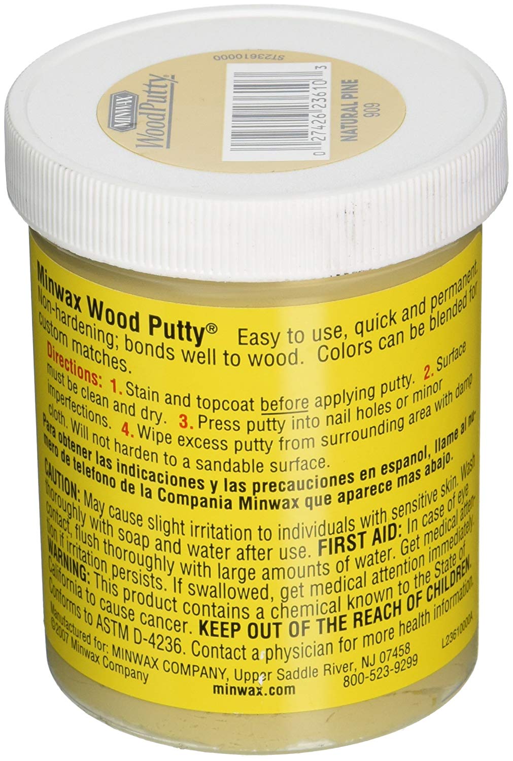Minwax 236104444 Non-Hardening Pre-Mixed Liquid Wood Putty, 1 Lb, Natural Pine