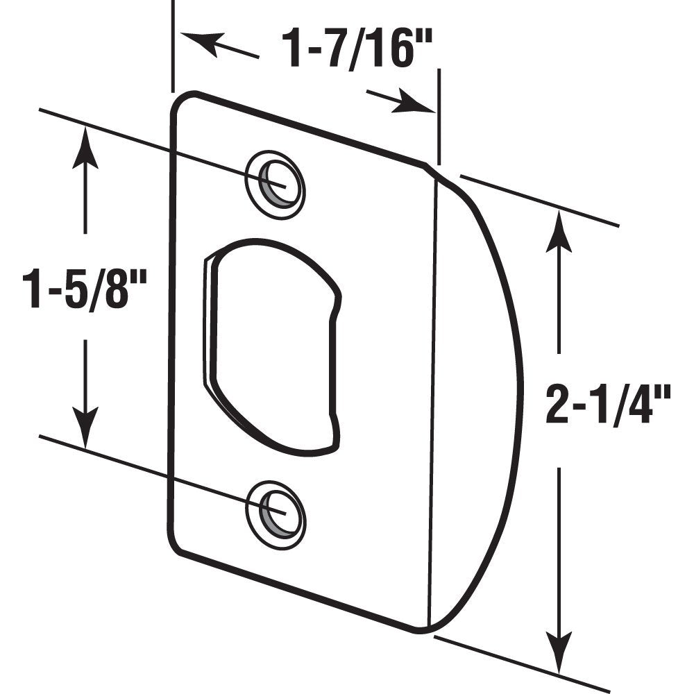 Prime-Line E-2234 Standard Steel Latch Strike, Chrome, 2-1/4" x 1-3/4"
