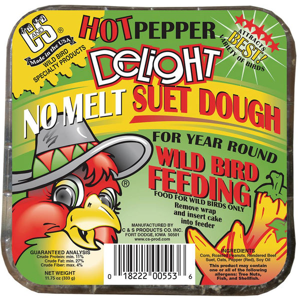 C&S CS12553 Hot Pepper Delight No Melt Suet Dough Cake, 11.75 Oz
