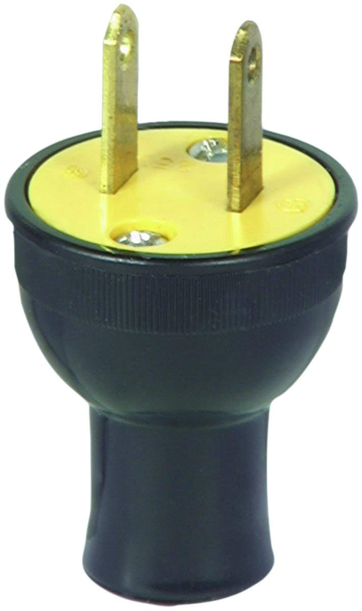 Cooper Wiring 3123BK-BOX 2Wire Round Thermoplastic Plug Black