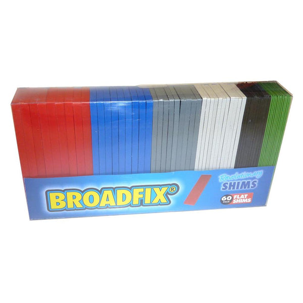 Broadfix FS60A-US Plastic Flat Shim, Assorted Colors, 1-1/8" x 4", 60-Piece