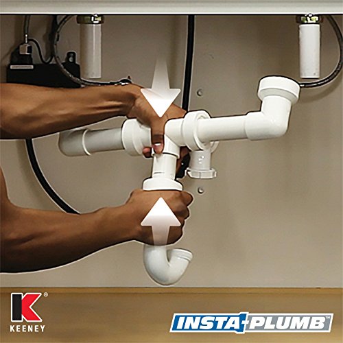 Kenny 130-16QLK Insta-Plumb Double Bowl Sink 16" Center Outlet Waste, 1-1/2"