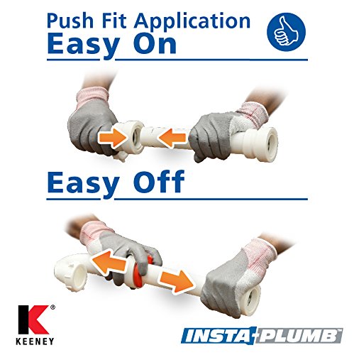 Kenny 48QLK Insta-Plumb Push Fit 3-Way Kitchen Coupling Tee, White, 1-1/2"