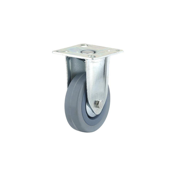 Richelieu F24815 Industrial Gray Rubber Wheel Rigid Plate Caster, 165 Lb, 3"