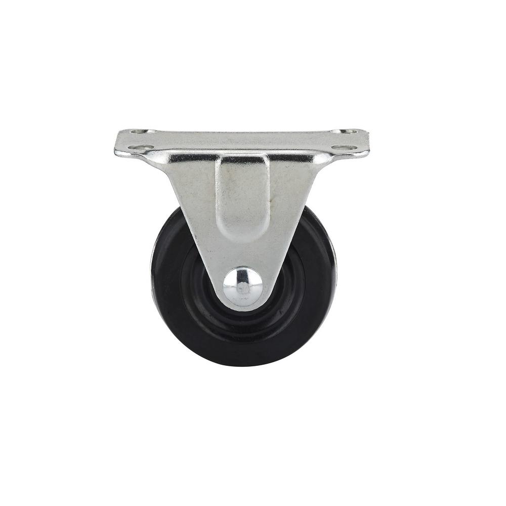 Richelieu F25752 General-Duty Rubber Wheel Rigid Plate Caster, 210 Lb Load, 3"