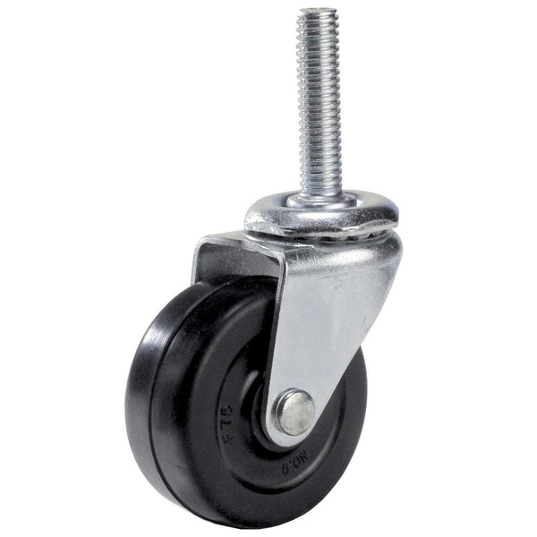 Richelieu F30648 Rubber Wheel Furniture Caster with Threaded Stem, 88 Lb, 2"