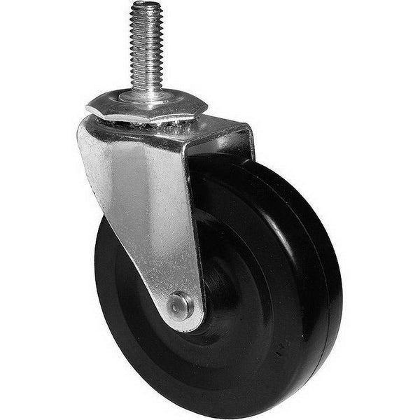Richelieu F30719 Rubber Wheel Furniture Caster with Threaded Stem, 125 Lb, 3"