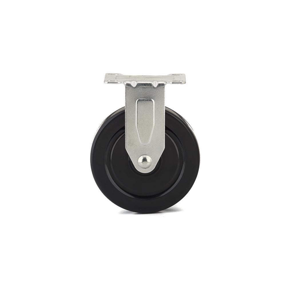 Richelieu F27281 Industrial General-Duty Rubber Wheel Rigid Plate Caster, 5"