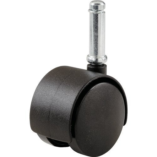 Richelieu F46180 Dual-Wheel Furniture Caster with Friction Grip Stem, Black, 2"