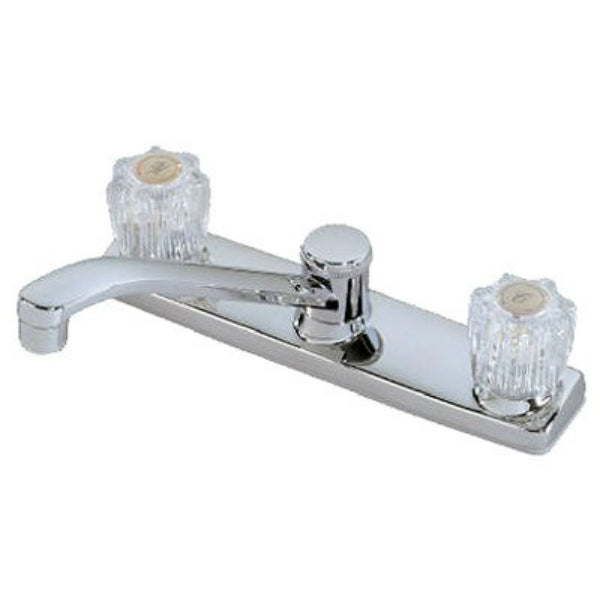 HomePointe 204666MC Two Acrylic Handle Kitchen Faucet, Chrome