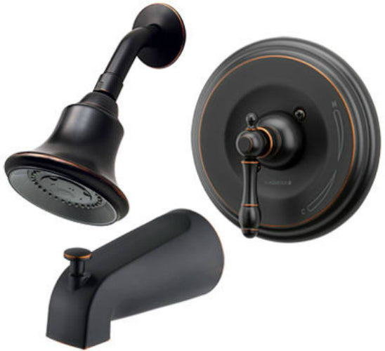 HomePointe 210523MC Single Lever Handle Tub & Shower Faucet, Brushed Bronze