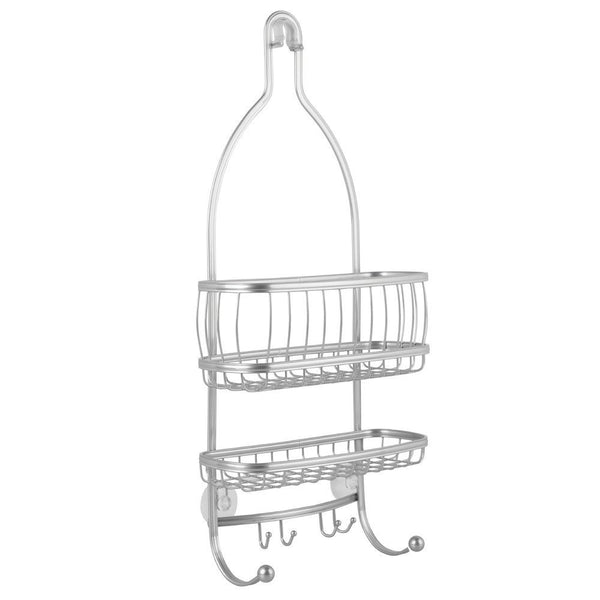 InterDesign 61976 York Lyra Bathroom Shower Caddy, Silver, 10" x 4" x 22"