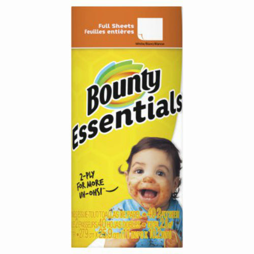 Bounty 74657 Essentials Full Sheet 2-Ply Paper Towel, White, 40-Sheet Roll