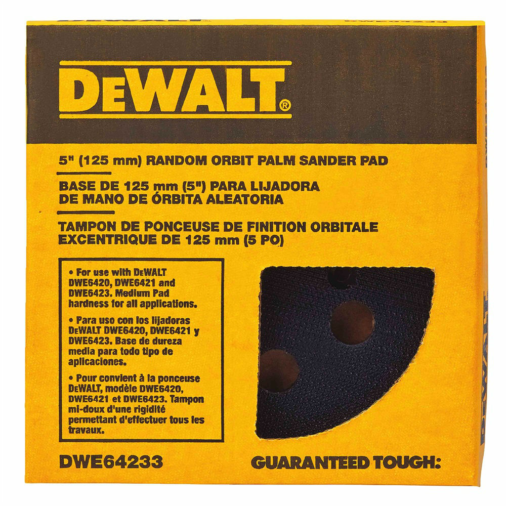 DeWalt DWE64233 Hook & Loop 8-Hole Sanding Pad, 5", Medium