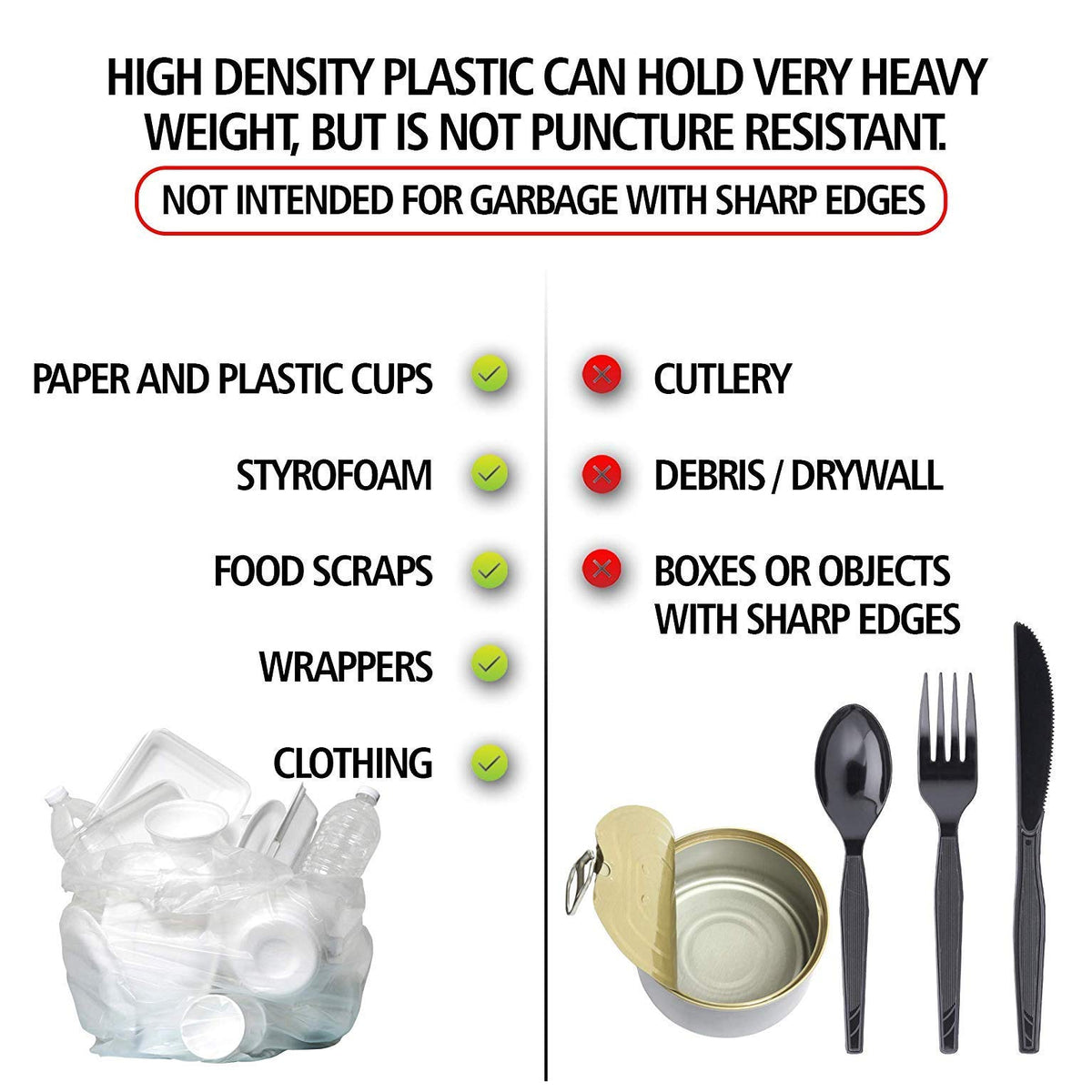 Aluf Plastics HCR-334016C Hi Lene Coreless Can Liner Trash Bags, 33 Gal, Clear, 250-Ct