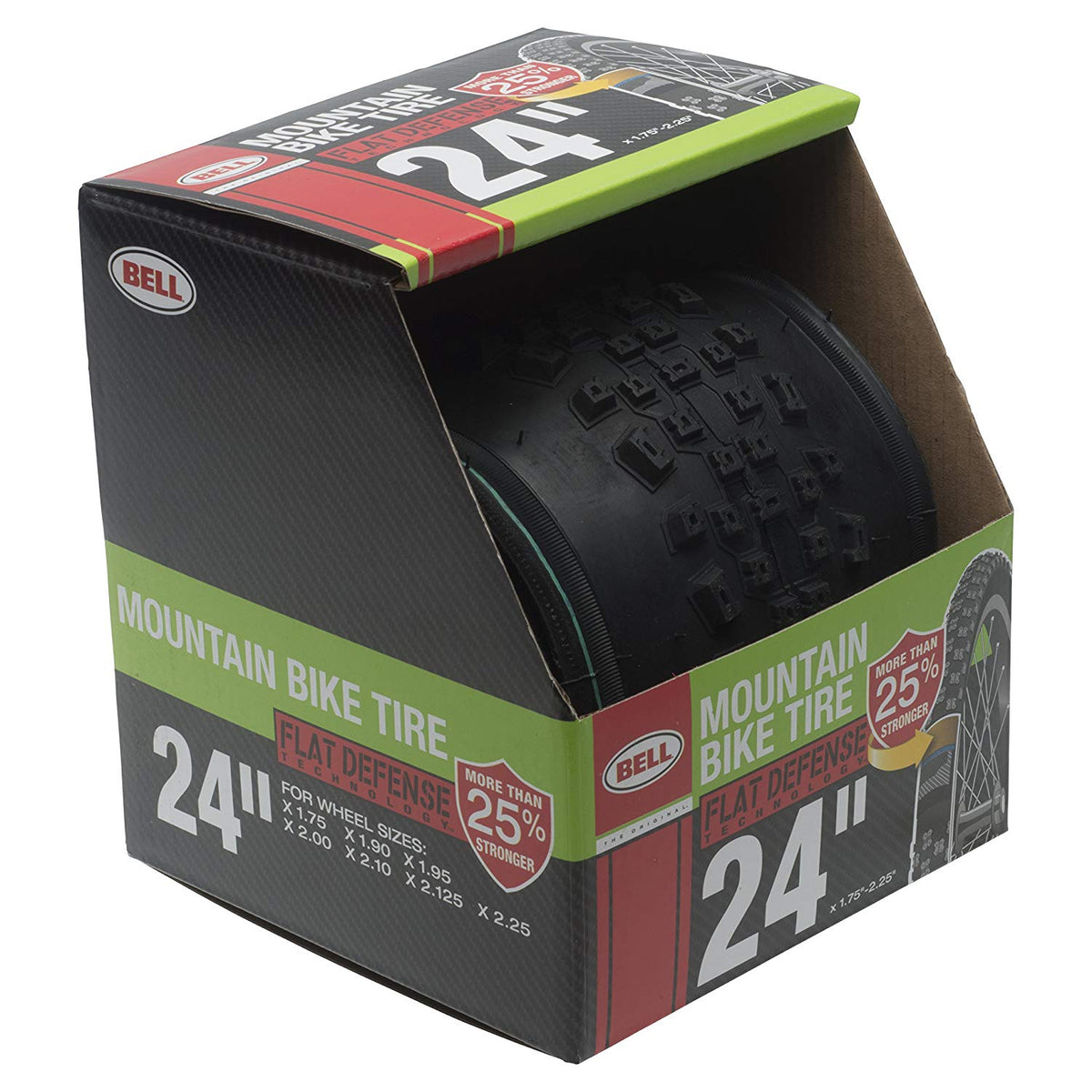 Bell 7091038 Flat Defense Mountain Bike Tire, Black, 24", Fits 1.75" - 2.125"