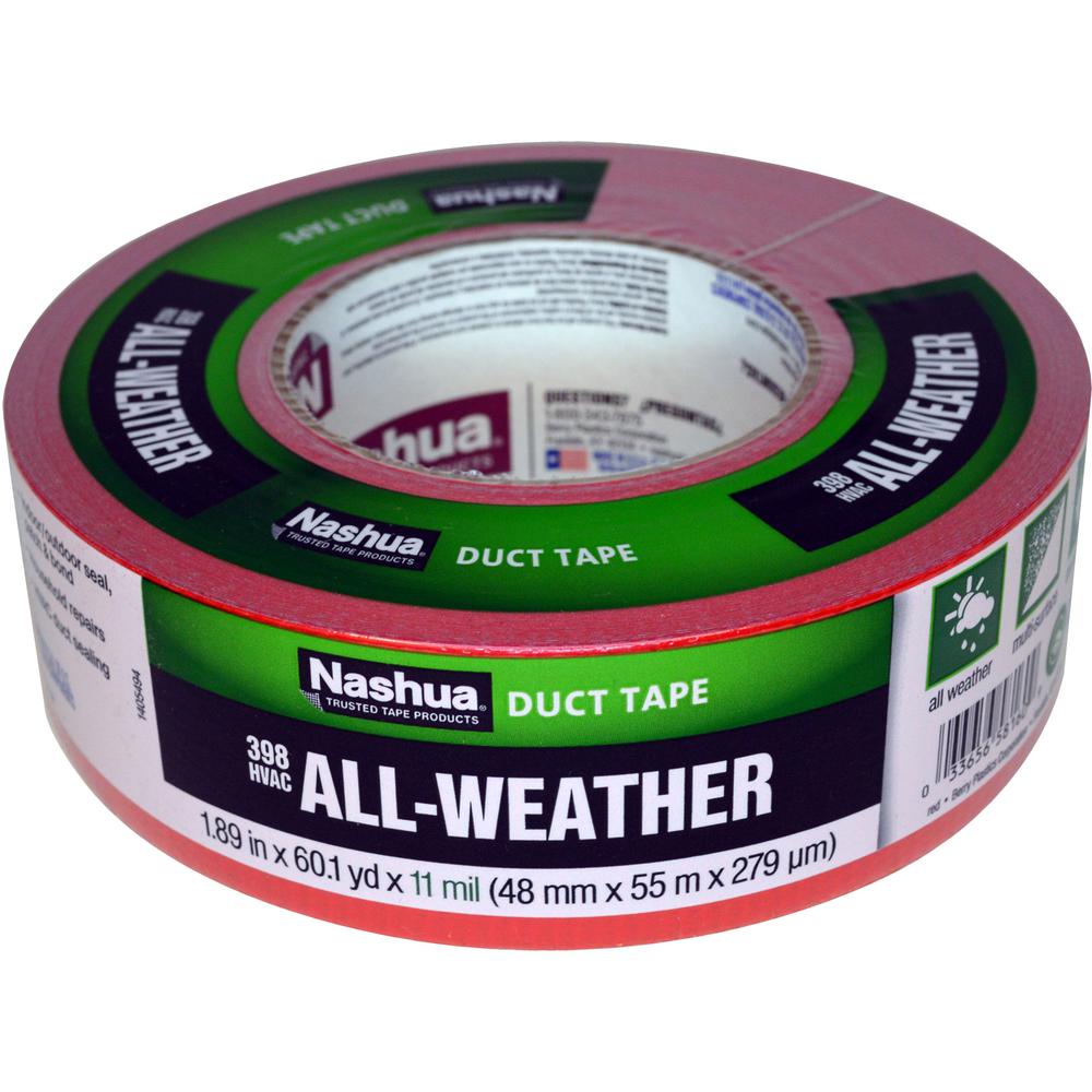Nashua 1086189 All-Weather HVAC Duct Tape #398, 1.89" x 60 Yd, 11 Mil, Red