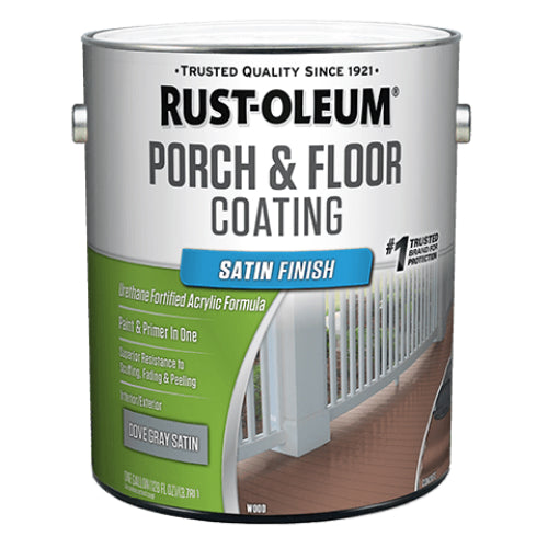 Rust-Oleum 320417 Porch & Floor Coating, Satin, Dove Gray,  Low VOC, 1-Gallon