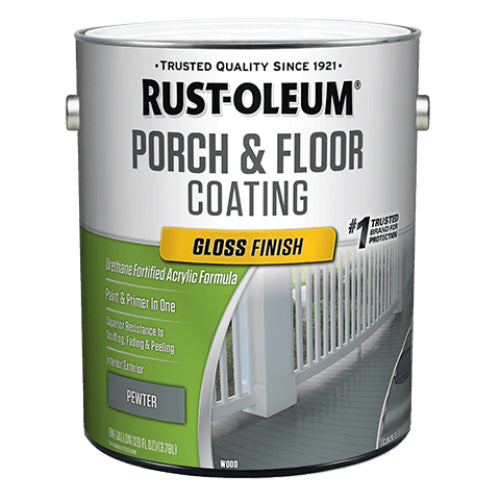 Rust-Oleum 320474 Porch & Floor Coating, Gloss, Pewter, 1-Gallon