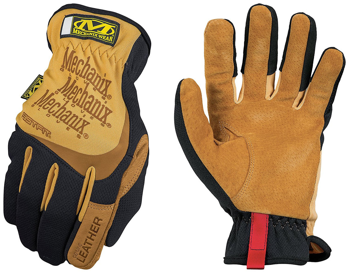 Mechanix Wear LFF-75-010 FastFit DuraHide Leather Gloves, Black & Tan, Large