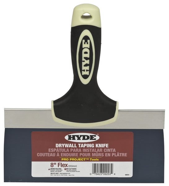 Hyde 09253 Pro Project Blue Steel Folded Backing Drywall Taping Knife, 8''