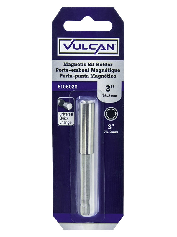 Vulcan 304141OR Magnetic Bit Holder, Hex Shank, 3"