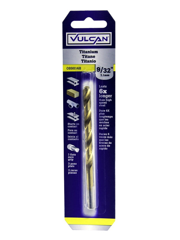 Vulcan 219701OR Straight Shank Drill Bit, High Speed Steel, Titanium Nitride Coated