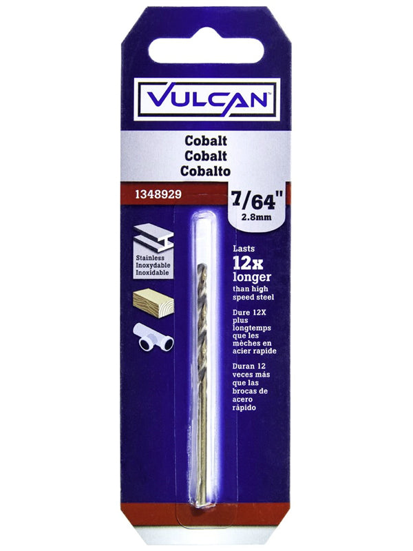 Vulcan 248801OR Straight Shank Jobber Length Drill, Cobalt M35 Steel, 7/64" x 2-5/8"