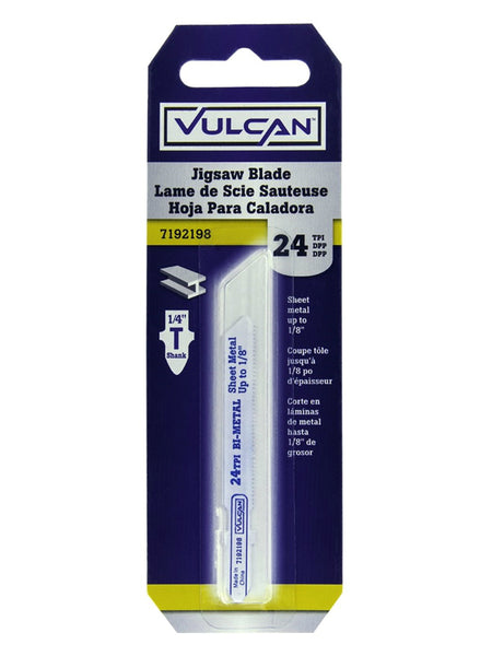 Vulcan 823481OR T Shank 24 TPI Jig Saw Blade, Bi-Metal, 2-3/4"