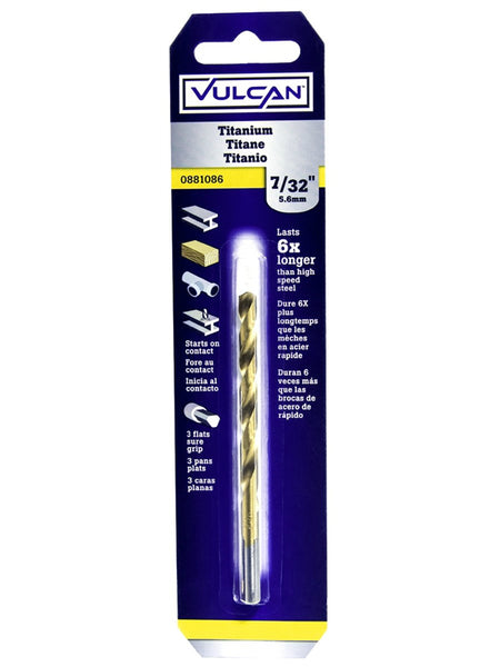 Vulcan 219381OR Straight Shank Drill Bit, High Speed Steel, Titanium Nitride Coated